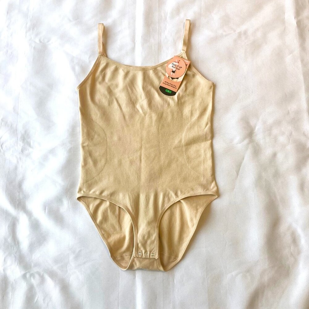 Shapermint Essentials All Day Every Day Scoop Neck Bodysuit L Nude NWT